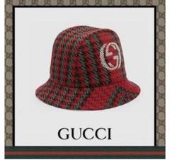 GUCCI インターロッキングG付き ハウンドトゥース ウール