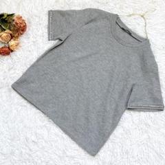 ★ZARA★ザラ ニットTシャツ トップス【L】半袖 ビジュー ラウンドネック