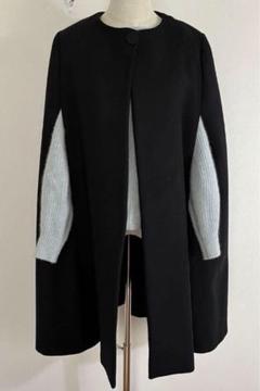 ザラ ZARA WOMAN ポンチョ ロングコート　ブラック　黒 ザラ ZARA WOMAN ポンチョ ロングコート ブラック Sサイズ