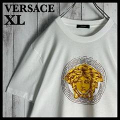 【希少XLサイズ】ヴェルサーチ☆センターロゴ入りTシャツ ホワイト メデューサ