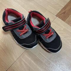キッズスニーカー　ブラック　レッド　17.0cm