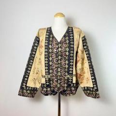 インド製 刺繍 コットンジャケット スパンコール ミラーワーク刺繍 ヴィンテージ