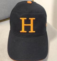 【美品】エルメス ディアスキン キャップ Hロゴ刺繍 クルードセル セリエボタン HERMES(エルメス) MOTSCHロゴ刺繍キャップ ブラック サイズ 58