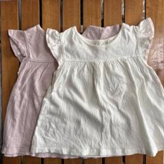 UNIQLO フリル袖 トップス 90 ピンク ホワイト
