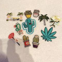 ○ワッペン アイロン おしゃれ 11 個 刺繍花 バッジ パッチステッカー