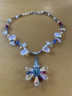 ハンドメイド 花モチーフ ネックレス　作家もの