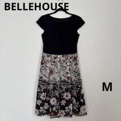 BELLEHOUSE 花柄フレンチ袖　ワンピース　M