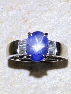 ME-299)PTスターサファイアリング2.,83ct #12, 0 6,7g