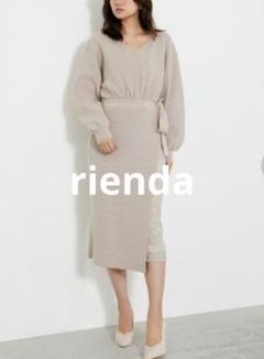 rienda リエンダ ラップリボン ブラウジング ワンピース F