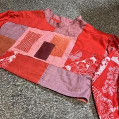 櫻妓古布紅花染旗