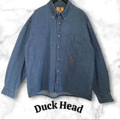 DuckHead デニムシャツ Lサイズ 刺繍ロゴ