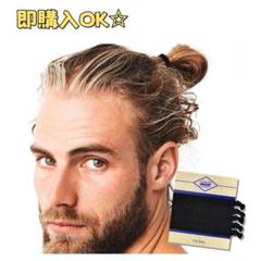 【5本セット❣️】結び目付き メンズヘアタイ 男性用 ブラック