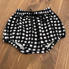 韓国子供服　Choucream 黒白チェック ブルマ