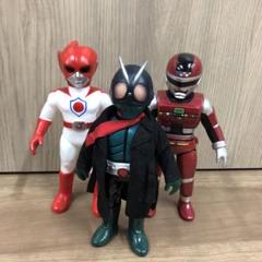 東映レトロソフビ，仮面ライダー，バトルジャパン、シャリバン。 今月の東映新作は『バトルフィーバーJ』と『仮面ライダー