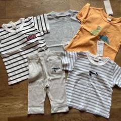 5枚セット　プティマイン　トップス　パンツ　大人気のくじら刺繍セットアップ入り