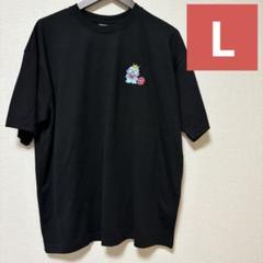 サンリオ　40th ハンギョドン　さゆり　Tシャツ　エンボス　刺繍　Lサイズ　黒