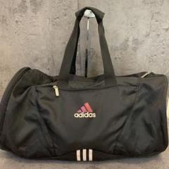 【adidas】アディダス ブラック スポーツ 無地 ライン ボストンバック