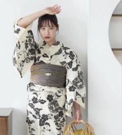 花柄 浴衣 グレー帯 選べる浴衣3点セット utataneオリジナルデザイン