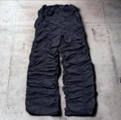 00s Y2k ナイロン カーゴパンツ　黒 ナイロンパンツ ワイド ギャザー ブラック 黒 archive y2k