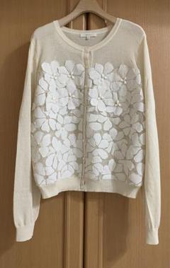 EPOCA エポカフラワーモチーフカーディガン　サイズ46 美品 EPOCA エポカフラワーモチーフカーディガン サイズ46 美品