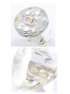 ★美品/レア物★ シャネル ココマーク シルバー ラメ クリア リング 指輪