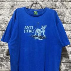 希少 ANTI HERO Tシャツ ブルー 古着 SKATE スケート