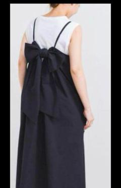 極美品✨22SS✨yori ヨリ ロングワンピース リボン フレア ノースリーブ MAISON DE THERESE ワンピース ノースリーブ ティアードフレア