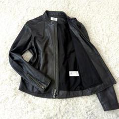 エディフィス ライダースジャケット シングル ラムレザー ブラック 46