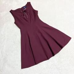 POUDOUDOU プードゥドゥ ＊ 美品 ワンピース ノースリーブ ボルドー