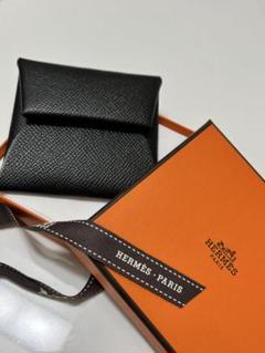 エルメス ブラックレザーコインケース※商品説明を必ずお読みください。
