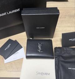 サンローランSAINT LAURENT 二つ折り財布 ブラック レザー 新品