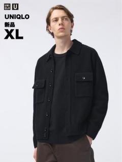 新品未使用品 L UNIQLO U ラムニットジャケット　ブラック UNIQLO U ラムニットジャケットL - メルカリ