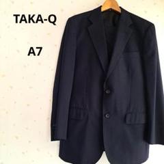 タカキュー　メンズスーツ　上下セット　紺　　A7　ストライプ柄