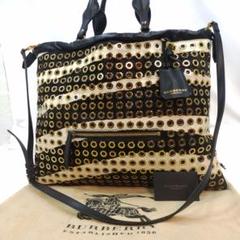 【希少・極美品】バーバリー トートバッグ 2way ショルダー レザー×ハラコ