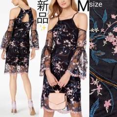 新品 nanette lepore 花刺繍×チュール オフショルダー ワンピース