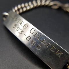 WWII期 Jennings社製 米国 IDタグ 長方形プレート 925シルバー WWII期 IDタグ 長方形プレート 925 シルバー ヴィンテージ