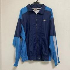 NIKE 90s ナイロン プルオーバー 銀タグ ビックロゴ ネイビー XL 90s NIKE V-Neck Nylon Pullover 紺黄 XL 銀タグ ナイキ Vネック