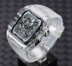44mm☆Apple Watchバンド　ラバーベルト　カバー　クリアケースTS2
