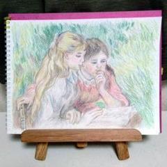 油絵　本を読む少女模写　Ｆ10号　絵画のみ　　　　ルノアール模写 楽天市場】【油絵 直筆仕上げ】ルノワール 読書する少女 F10