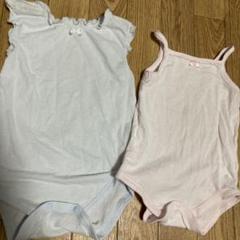 水色とピンクのフリル肌着2点セット