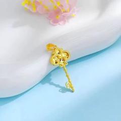 24K 24金 砕氷氷 鍵匙 女性 ペンダント足金999刻印入り h - メルカリ