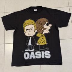 限定セールＬ★Hanes製★オアシス×スヌーピー★Tシャツ黒★OASIS