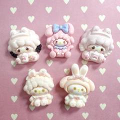 マイスウィートピアノ マイメロ キティ デコパーツ 5コセット