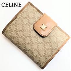 良品◎CELINE 二つ折り財布 トリオンフ マカダム レザー PVC
