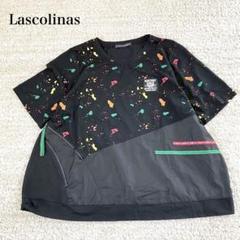 ラスコリナス 半袖Tシャツ コットン スプラッタープリント カラフル カジュアル