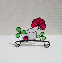 小鳥＆てんとう虫＆お花たちのミニ飾り ワイヤークラフト ハンドメイド　掛置両用
