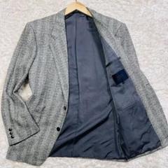 コムサデモード　ツイードジャケット　リネンシルク　総裏　2B グレー　総裏