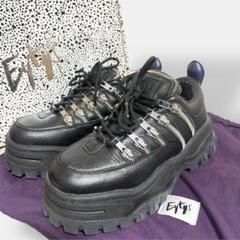 極美品 エイティス　エンジェル　STASH レザー　ローカット　スニーカー 黒