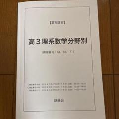 鉄緑会　高3化学　夏期講習　化学分野別　 2024年　【最新】 鉄緑会2024年度高3化学分野別 夏期講習資料