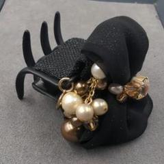 美品 コンプレックスビズ ヘアクリップ ブラック ビジュー バレッタ